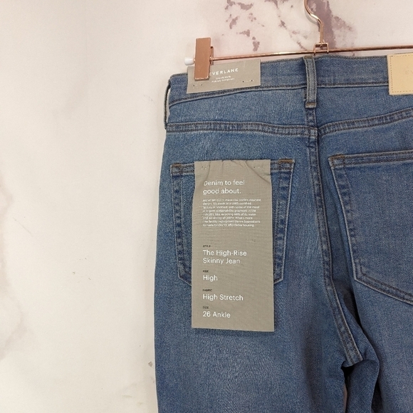 Everlane Skinny Jean Womens 23 Tall The High Rise Denim Mid Light Wash NEW - Picture 10 of 11